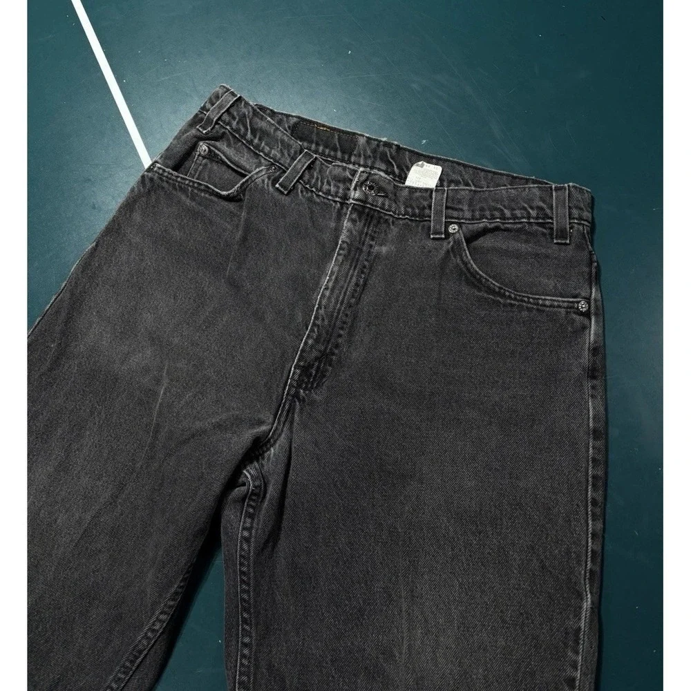 Vintage Levis 553 Jeans Men 34x29 Faded Black Relaxed Fit Straight Leg Denim 90s
